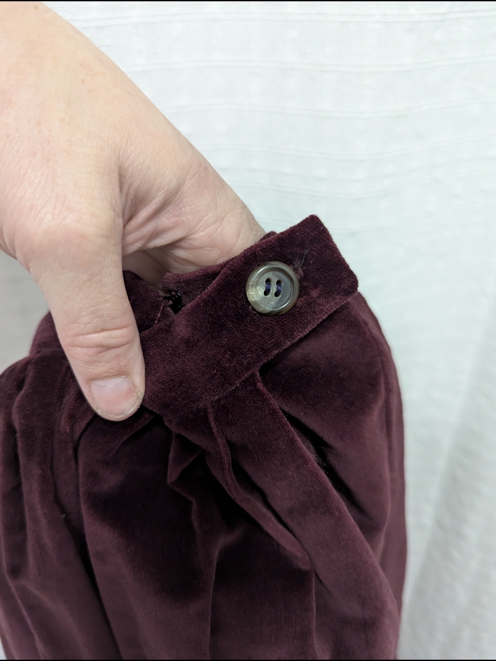 Ralph Lauren Vintage 90s Velvet Pleated Midi Skirt - Deep Plum - Picture 9 of 9
